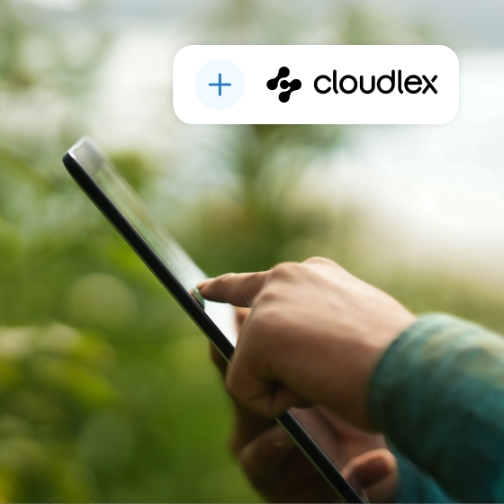 adding cloudlex with tablet outdoors