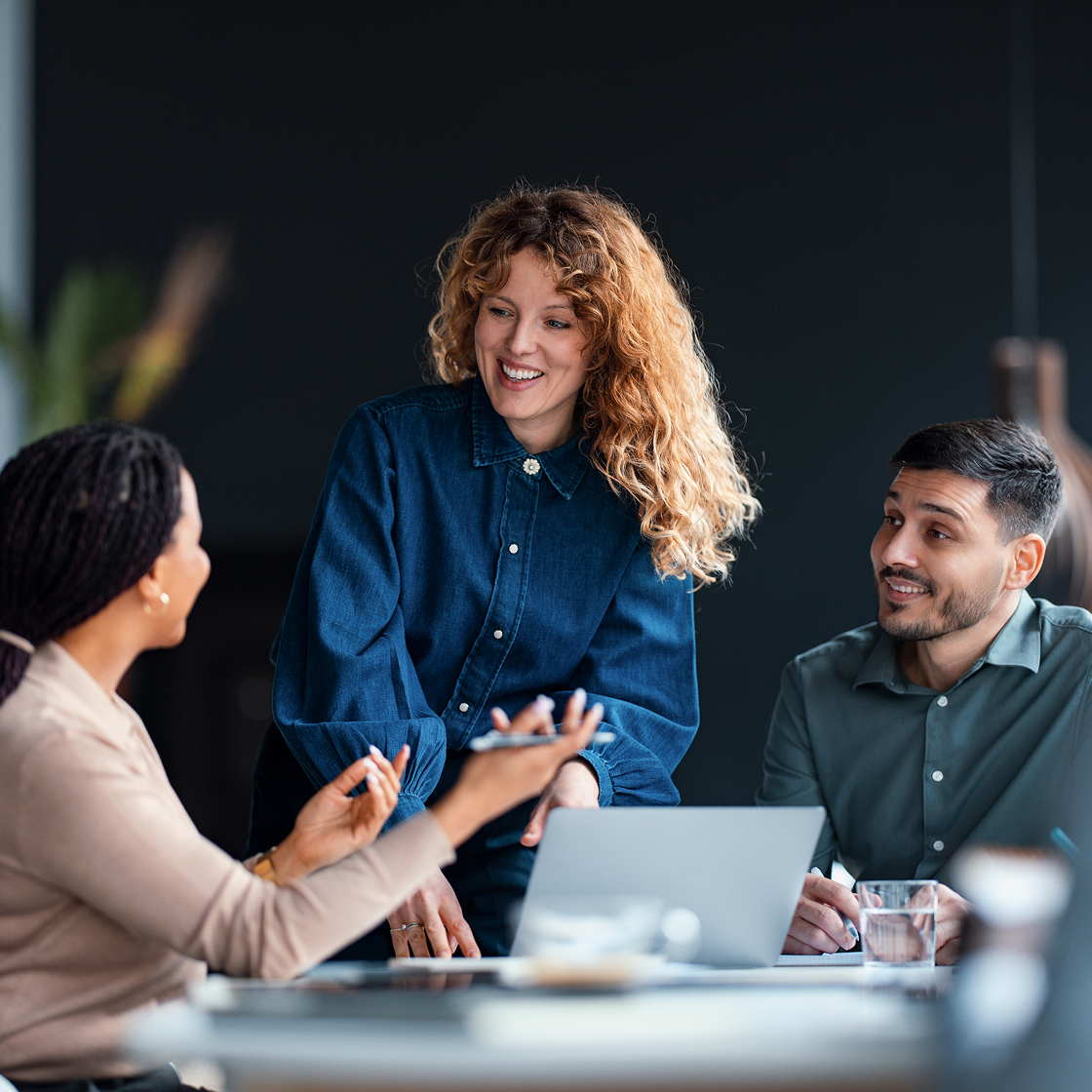 Mid-size law firm team collaborating in office