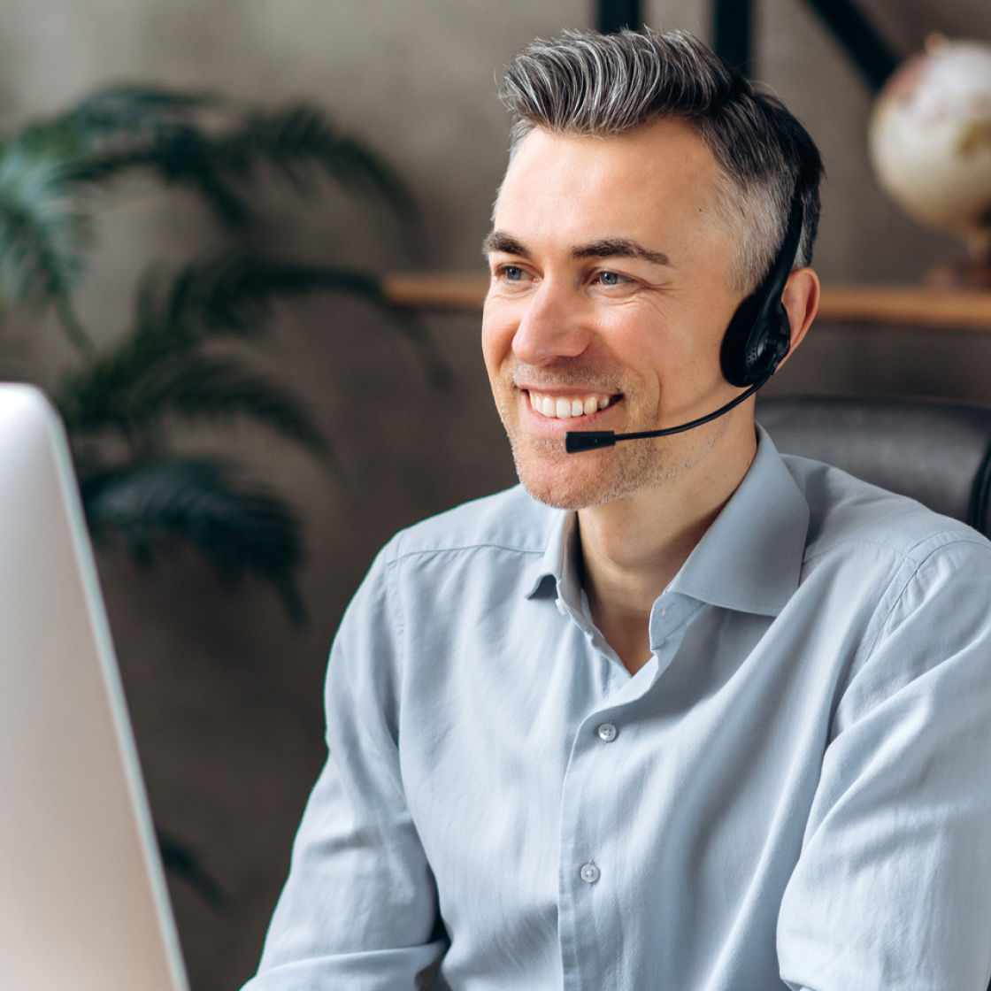 Professional male receptionist legal intake