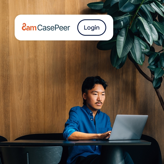 Lawyer logging into Casepeer