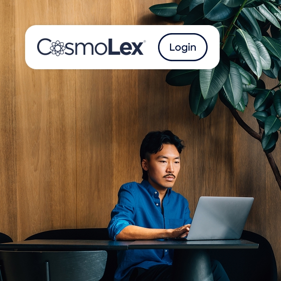 Lawyer logging into CosmoLex