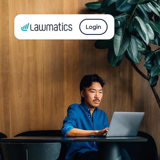 Lawyer logging into Lawmatics