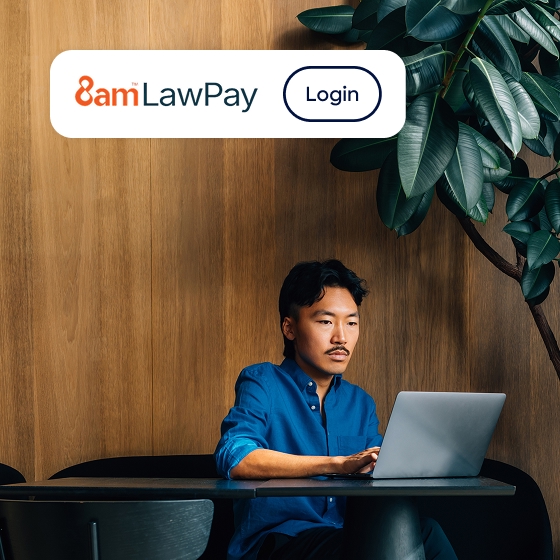 Lawyer logging into Lawpay