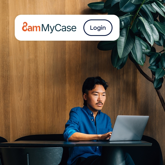 Lawyer logging into Mycase