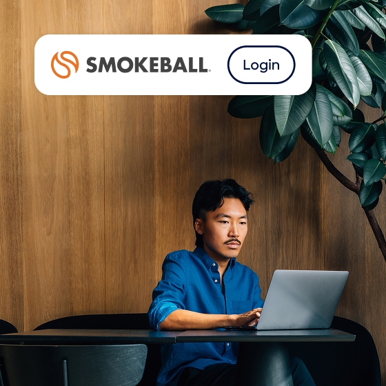 Lawyer logging into Smokeball
